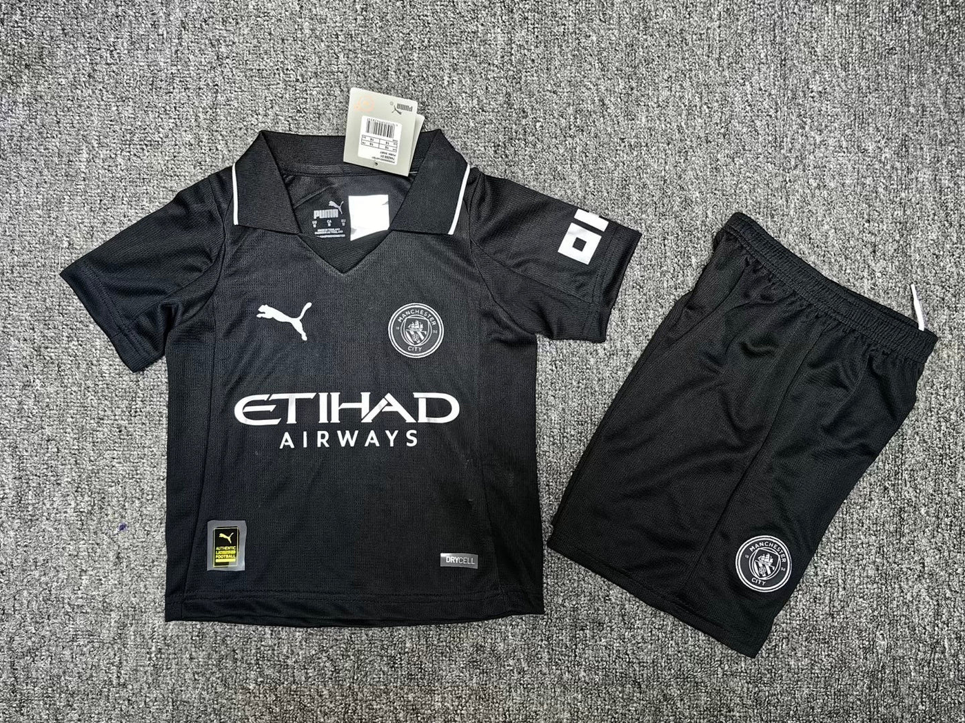 Manchester City Kids Away Kit 2025/2026 - Black Edition